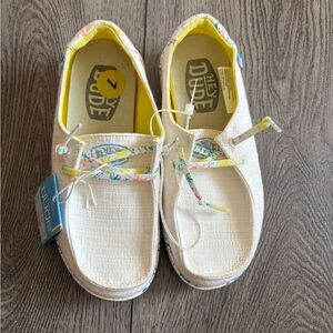 Hey dude  Kids White Moccasins